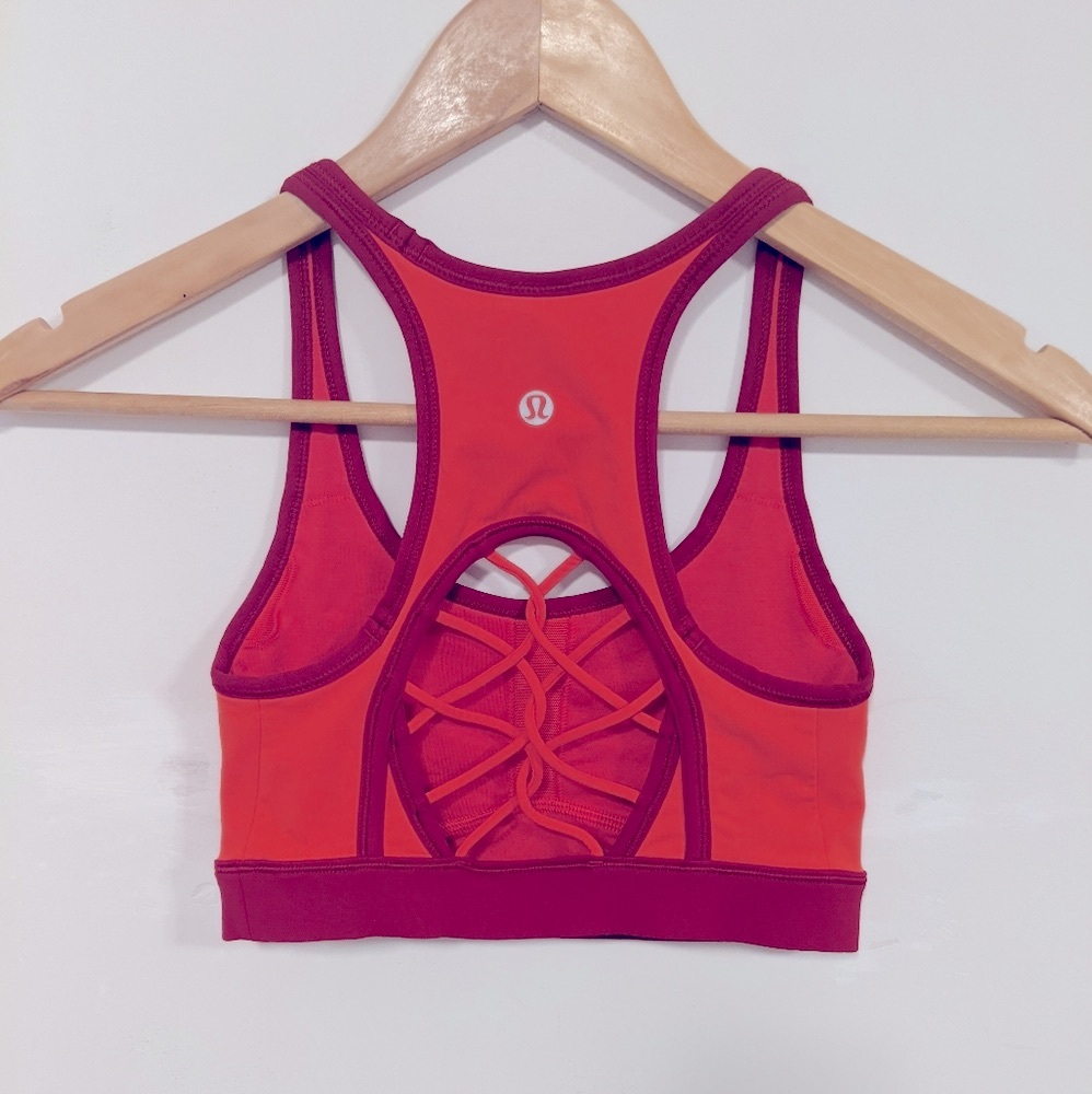 Lululemon Sweaty Or Not Bra II Alarming/Cranberry 2 - Picture 15 of 16
